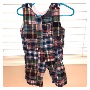 Super cute patchwork long overalls